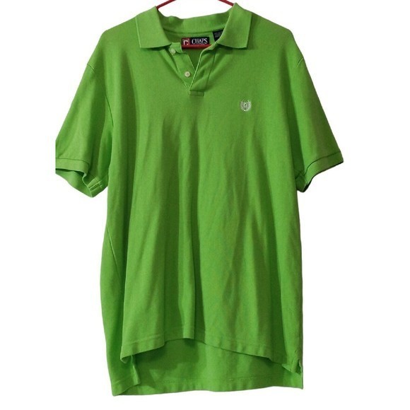 Men's Chaps Polo Green Shirt Size Large - Picture 2 of 16